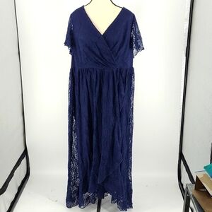 Ever Pretty Sizd 2XL Navy Blue Lace Maxi Dress